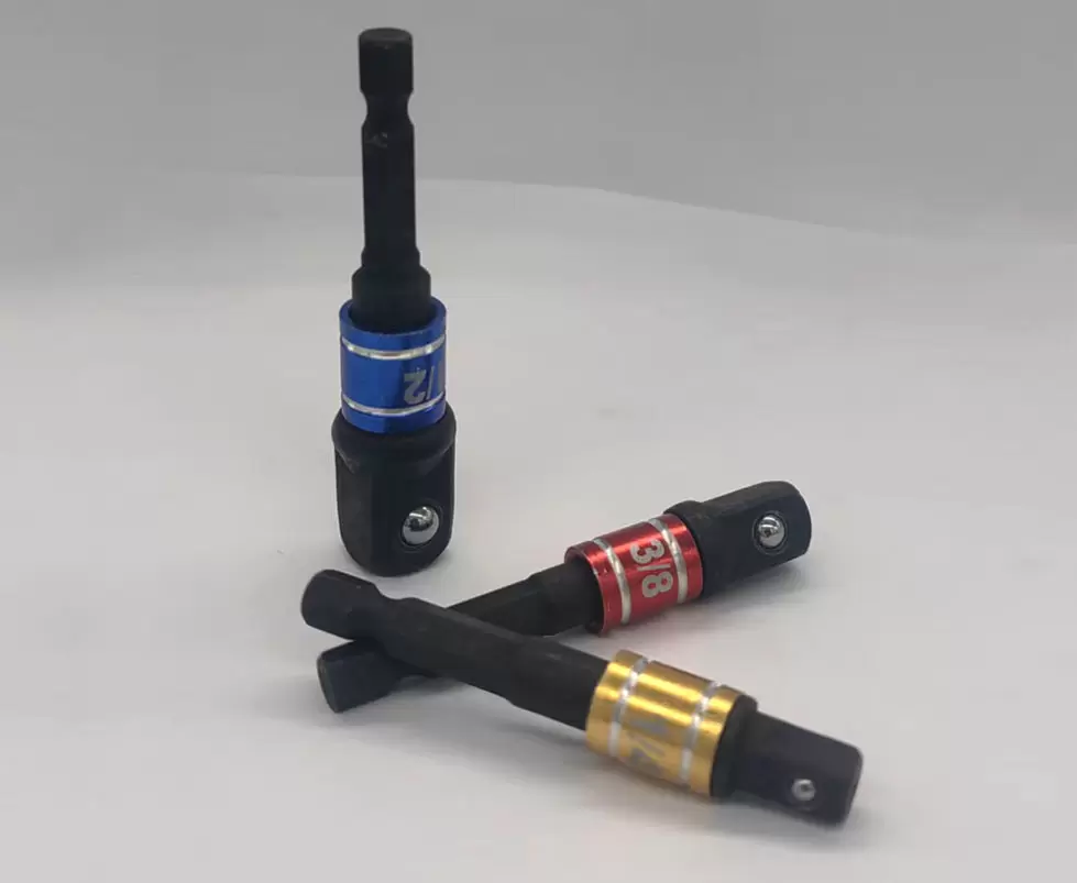 Zestaw adapterów nasadek udarowych 1/4” 3/8” 1/2” trzpień sześciokątny wielokolorowy